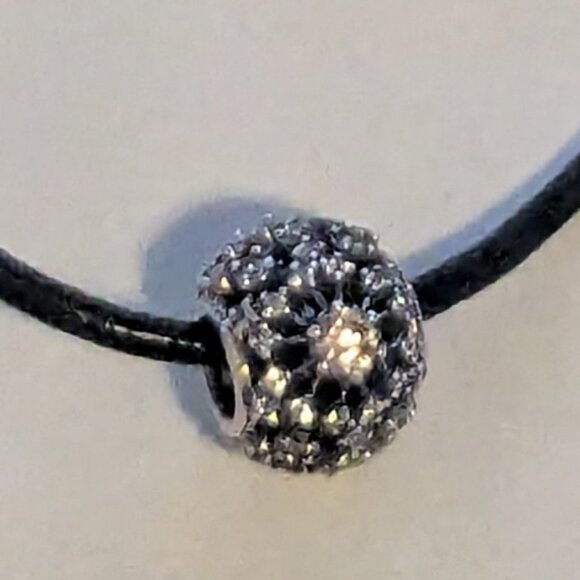 PANDORA ALE Black Corded "Inner Radiance" Charm 925 Sterling Silver Necklace - Picture 10 of 10